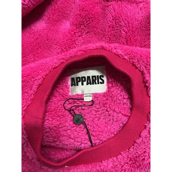 Apparis Crop Teddy Sweatshirt in Fuchsia - Picture 3 of 3